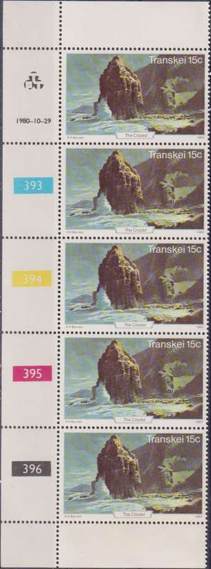 Stamp Control Blocks Transkei 1980 Tourist Attractions - Coastal Landscapes