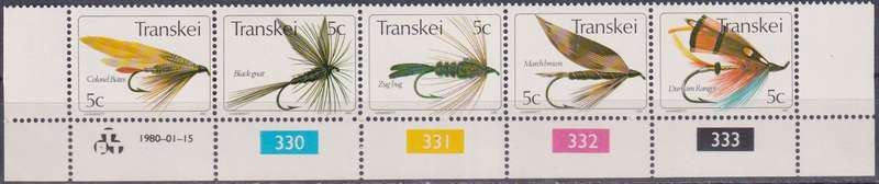 Stamp Control Blocks Transkei 1980 Fishing Flies