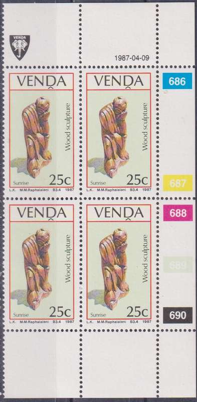 Stamp Control Blocks Venda 1985 Fruits