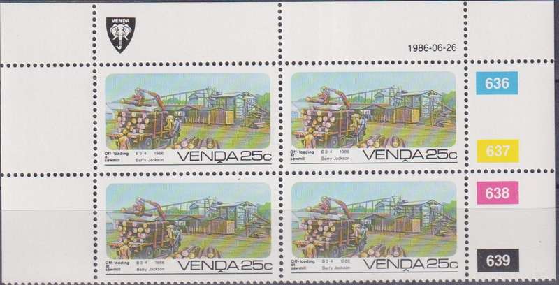 Stamp Control Blocks Venda 1986 Forestry