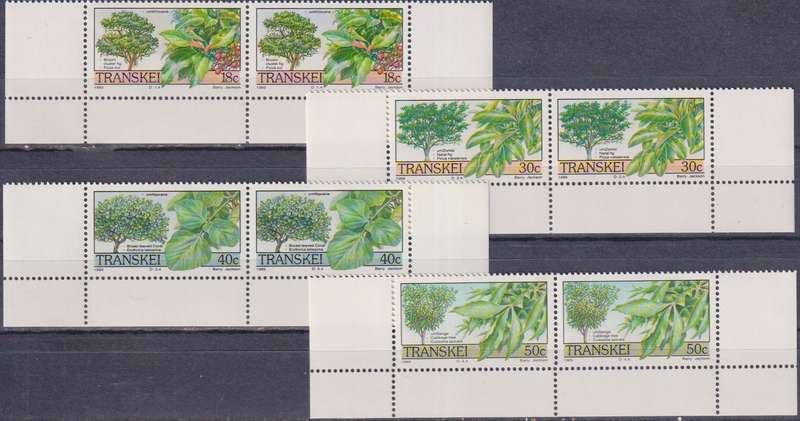 Stamp Control Blocks Transkei 1989 Trees