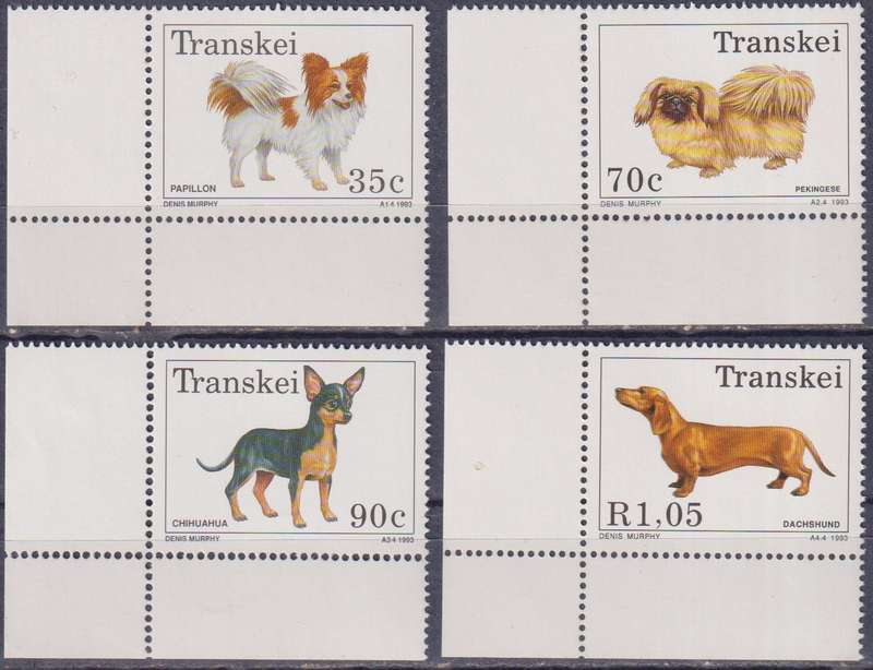 Stamp Control Blocks Transkei 1993 Dogs