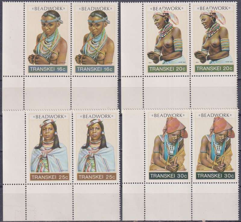 Stamp Control Blocks Transkei 1987 Transkei Beadwork