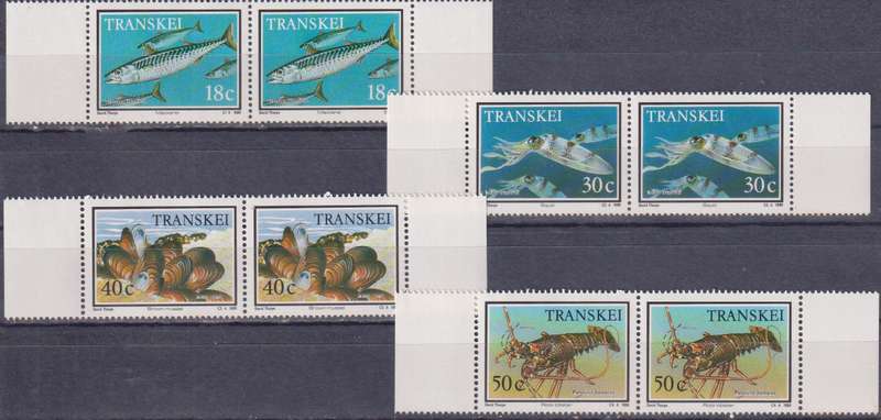 Stamp Control Blocks Transkei 1989 Marine Life