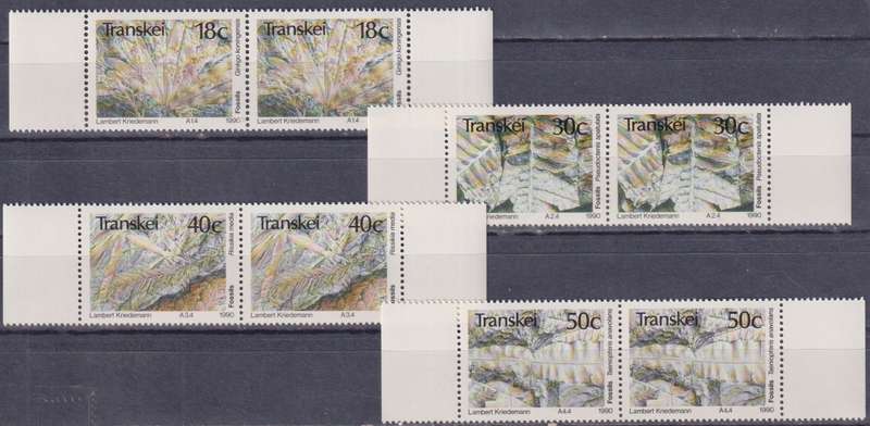 Stamp Control Blocks Transkei 1990 Fossil Plants