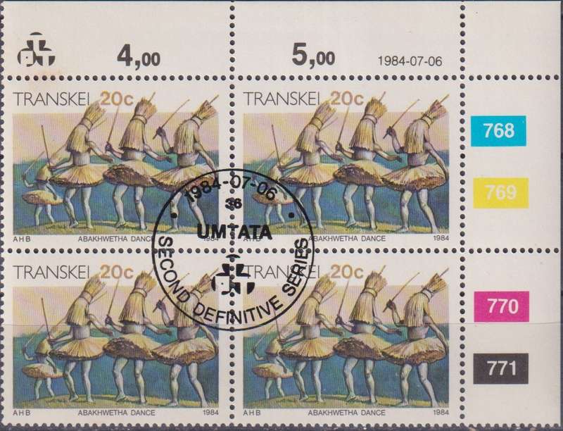 Stamp Control Blocks Transkei 1984 Xhosa Culture