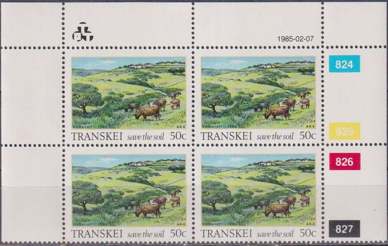 Stamp Control Blocks Transkei 1985 Soil Conservation