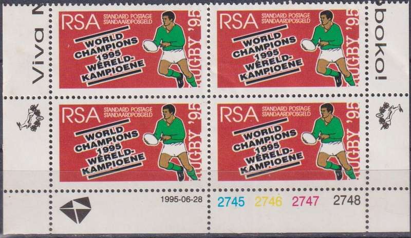 Stamps Control Blocks 1995 South Africa's Victory in Rugby World Cup