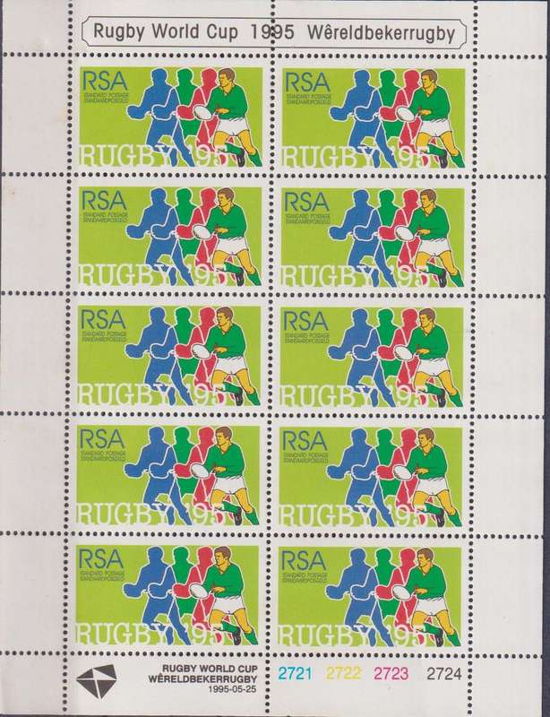 Stamps Control Blocks 1995 World Cup Rugby Championship, South Africa