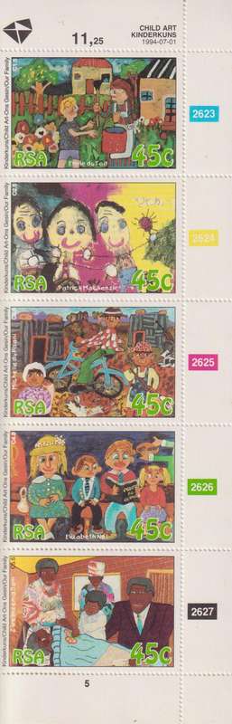 Stamps Control Blocks 1994 International Year of the Family. Children's Paintings