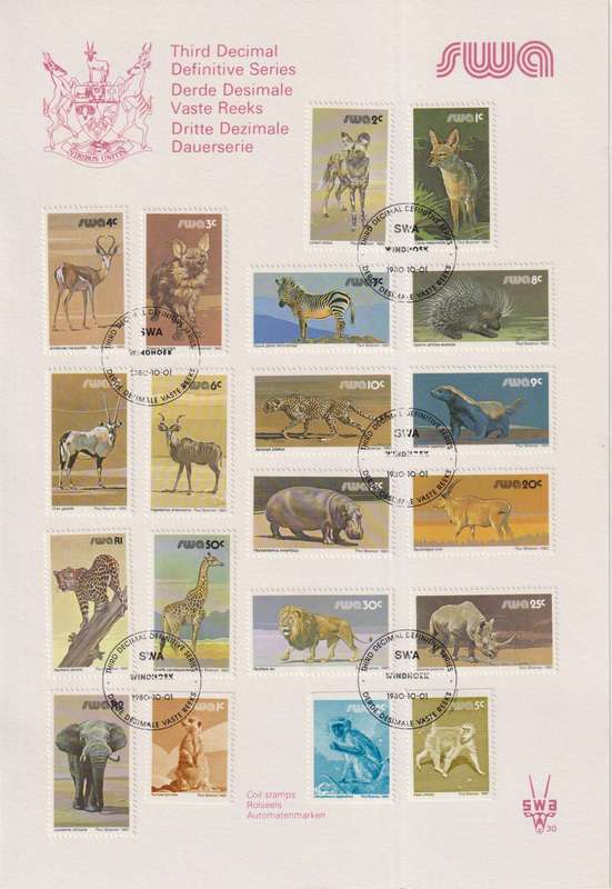 Stamps SWA Third Definitive Series 1980