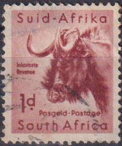 Stamps RSA 1961 Local Animals Stamps of 1954 with New Currency