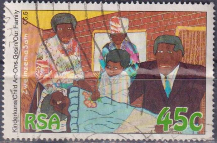 Stamps RSA 1994 International Year of the Family. Children's Paintings