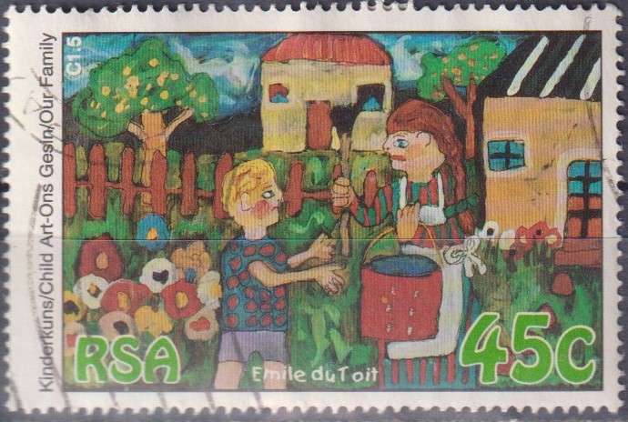 Stamps RSA 1994 International Year of the Family. Children's Paintings