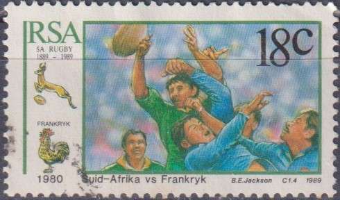 Stamps RSA 1989 The 100th Anniversary of the South African Rugby Board