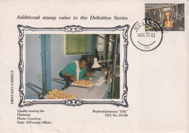 FDC Silk Cover Limited Addition Bophuthatswana 1984 Industries