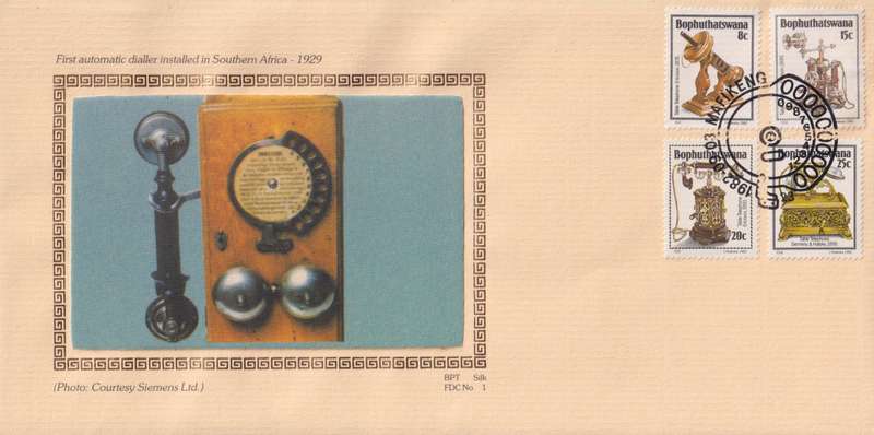 FDC Silk Cover Limited Addition Bophuthatswana 1982 History of the Telephone