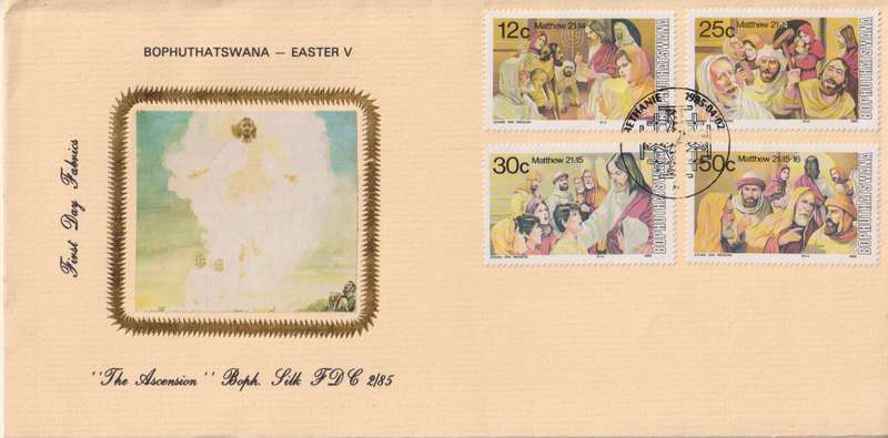 FDC Silk Cover Limited Addition Bophuthatswana  1985 Easter