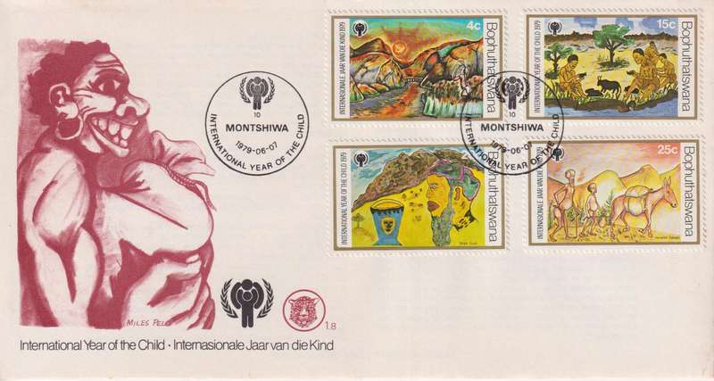 FDC Bophuthatswana 1979 International Year of the Child - Children's Drawings of Local Fables