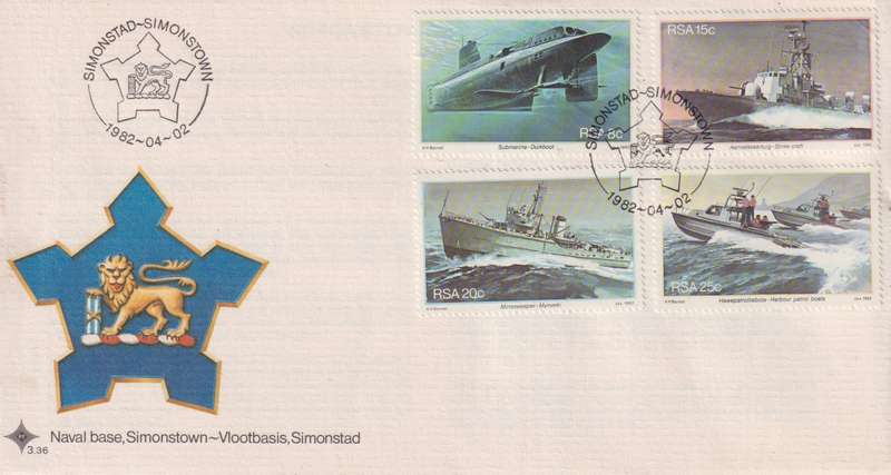 FDC RSA 1982 The 25th Anniversary of Simonstown as South African Naval Base