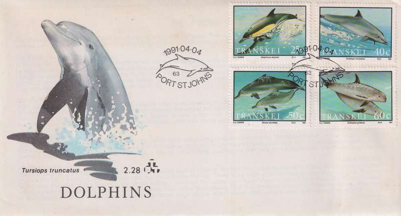 FDC Transkei 1991 Dolphins