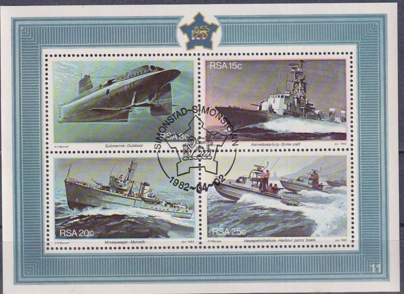 Stamp Control Blocks 1982 The 25th Anniversary of Simonstown as South African Naval Base