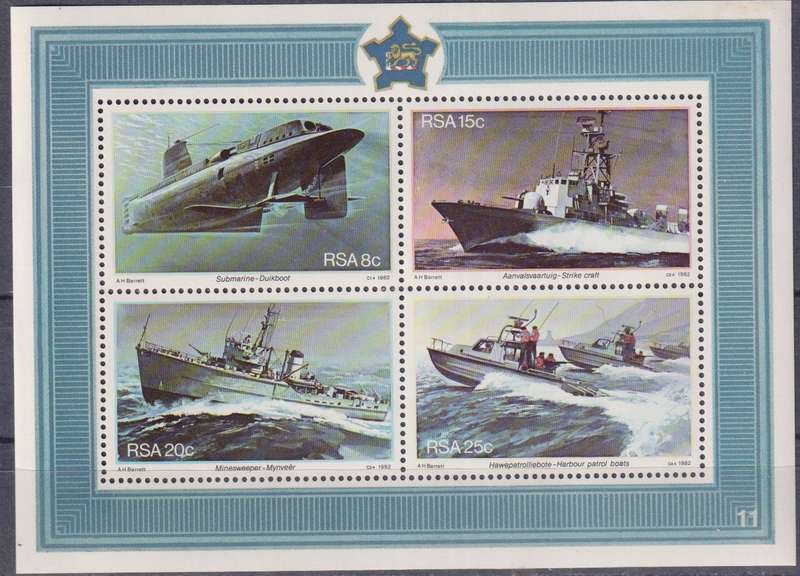 Stamp Control Blocks 1982 The 25th Anniversary of Simonstown as South African Naval Base