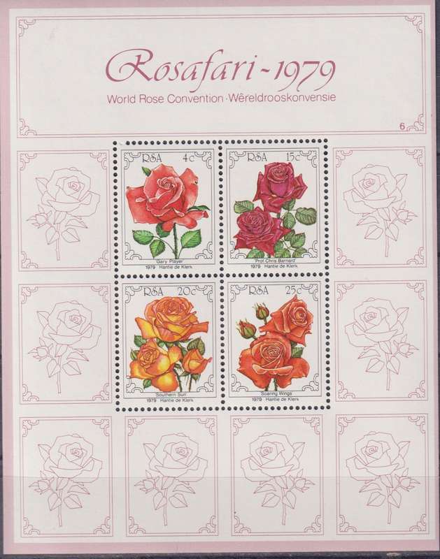 Stamp Control Blocks 1979 Rosafari 1979 World Rose Convention, Pretoria