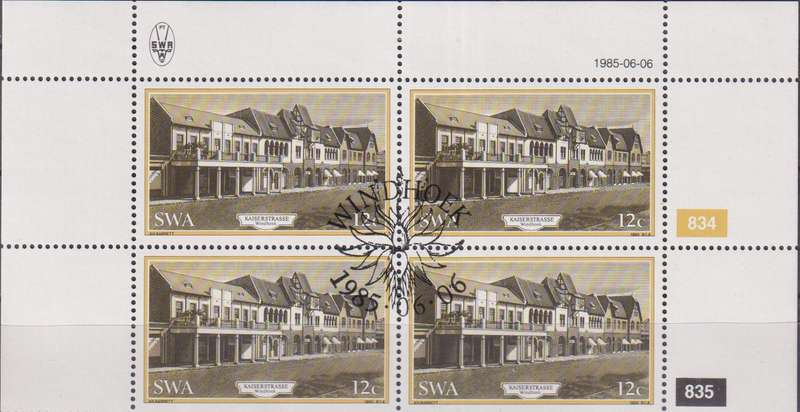 Stamp Control Blocks SWA 1985 Historic Buildings of Windhoek