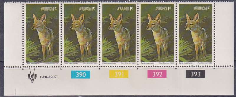 Stamp Control Blocks SWA 1980 Wild Mammals