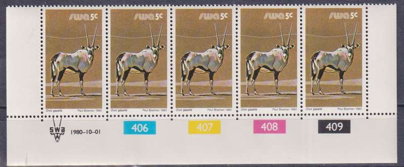 Stamp Control Blocks SWA 1980 Wild Mammals