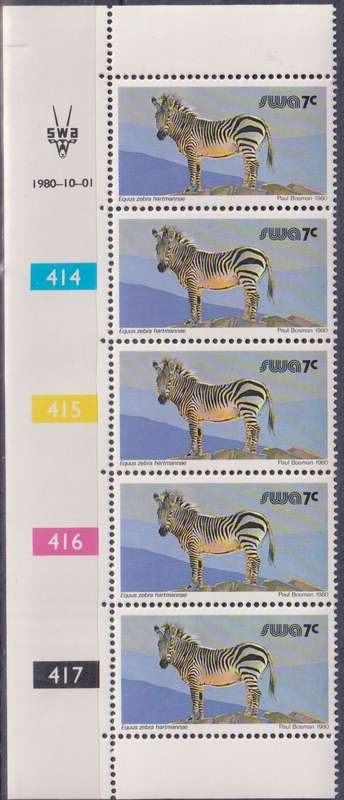 Stamp Control Blocks SWA 1980 Wild Mammals