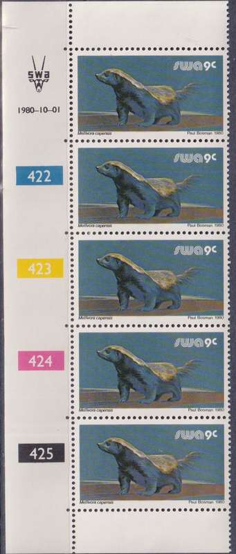 Stamp Control Blocks SWA 1980 Wild Mammals