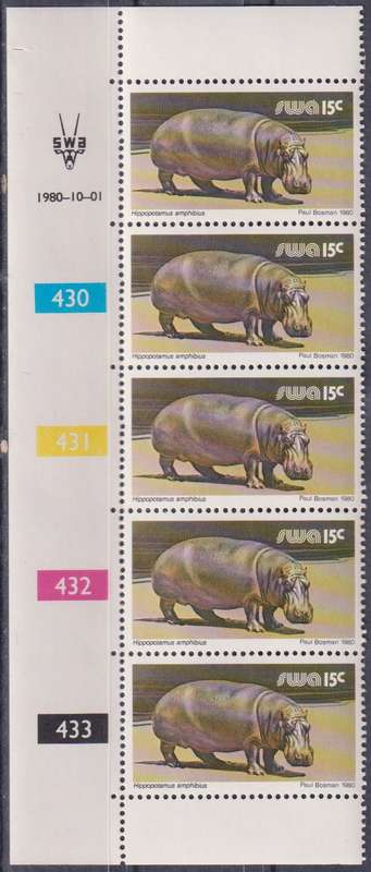 Stamp Control Blocks SWA 1980 Wild Mammals