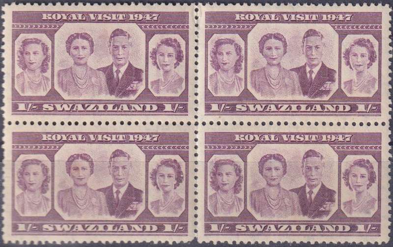 Stamps Swaziland 1947 Royal Visit