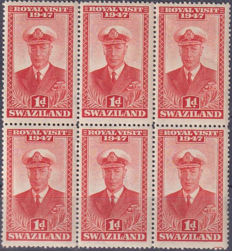 Stamps Swaziland 1947 Royal Visit