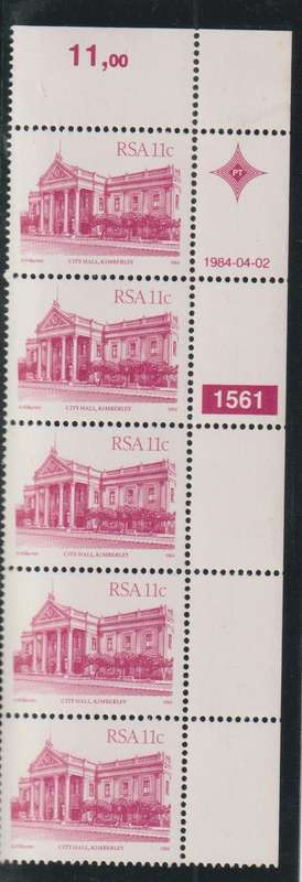 Stamp Control Blocks RSA 1982 -1987 South African Architecture