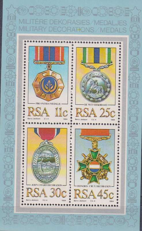 Stamp Control Blocks RSA 1984 Military Decorations
