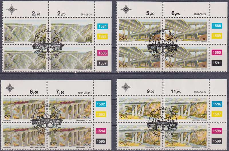 Stamps Control Block RSA 1984 South African Bridges