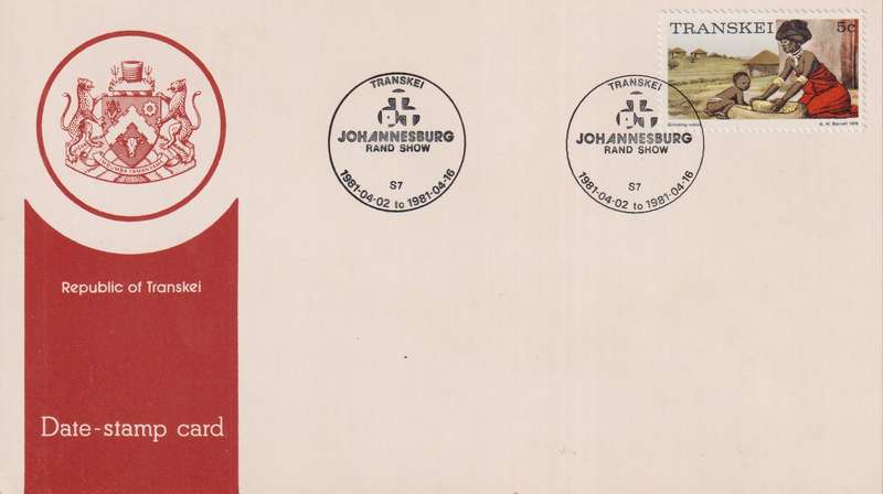Stamps Date Stamp card Transkei
