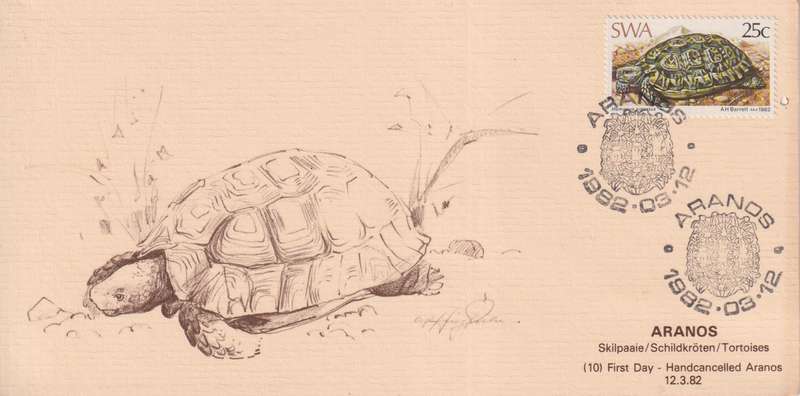 Fist Day Stamp Card SWA 1982 Tortoises
