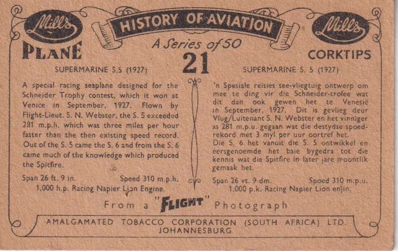 Cigarette Card History Of Aviation No. 21