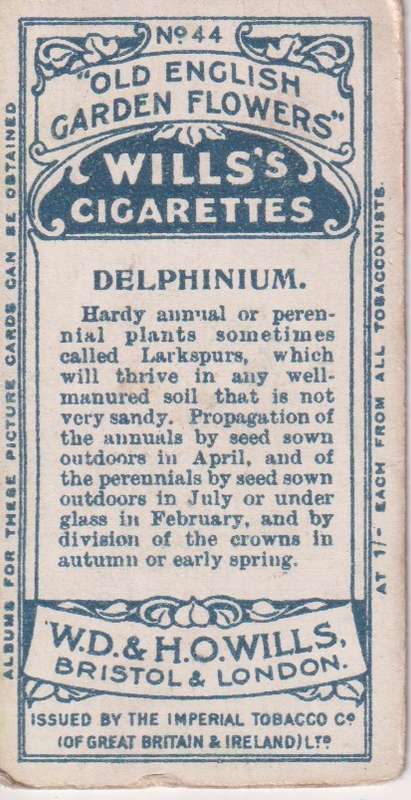 Cigarette Card Old English Garden Flower No. 44
