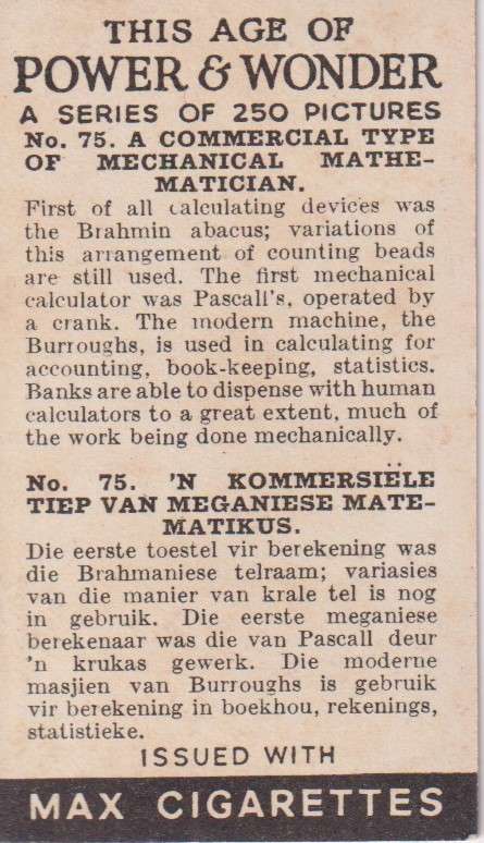 Cigarette Card This Age of Power & Wonder No. 75