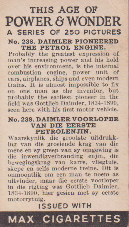 Cigarette Card This Age of Power & Wonder No. 238