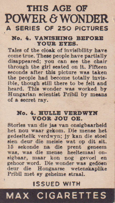 Cigarette Card This Age of Power & Wonder No. 4