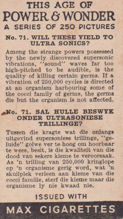 Cigarette Card This Age of Power & Wonder No. 71