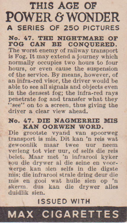 Cigarette Card This Age of Power & Wonder No. 47