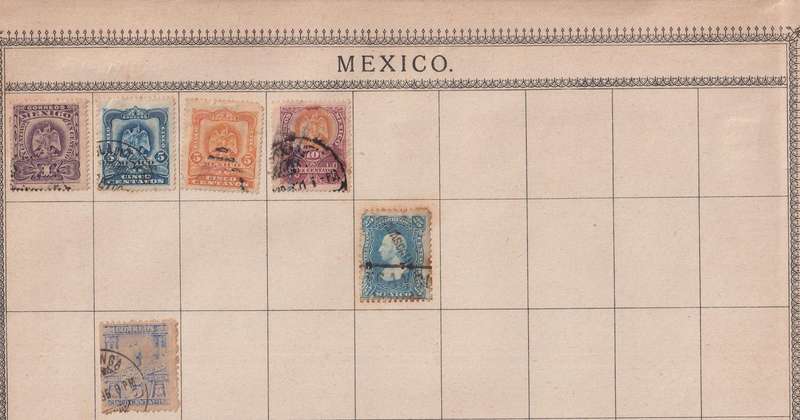 Stamps on paper Mix World