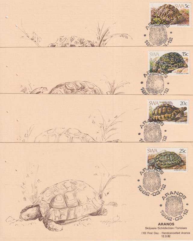First Day Card SWA 1982 Tortoises